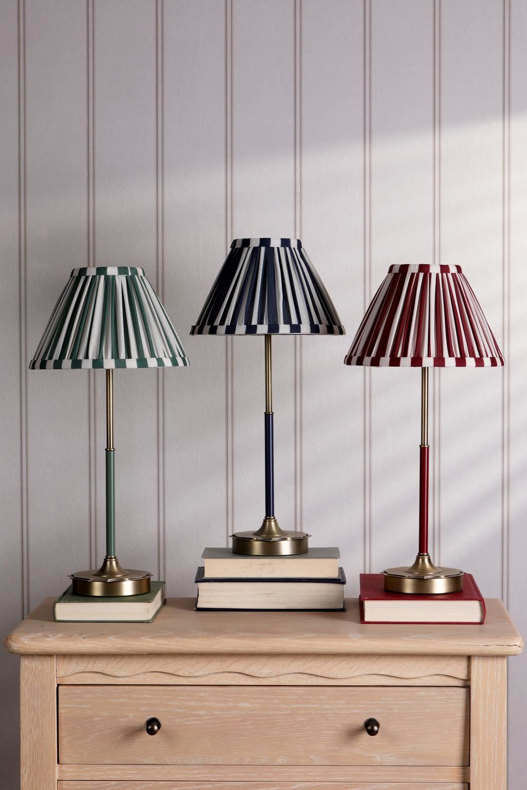 Laura Ashley Denwick Table Lamp Matt Antique Brass and Satin Red With Shade LA3756675-Q