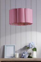 Laura Ashley Loveston Pink Cotton Scalloped Shade 38cm LA3756680-Q