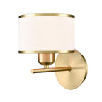 Franklite Polaris Single Wall Light In Aged Brass With Fabric Shade FL2498-1