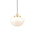 Camberley Ceiling Pendant Light In Brass With Opal Glass Shade 97692