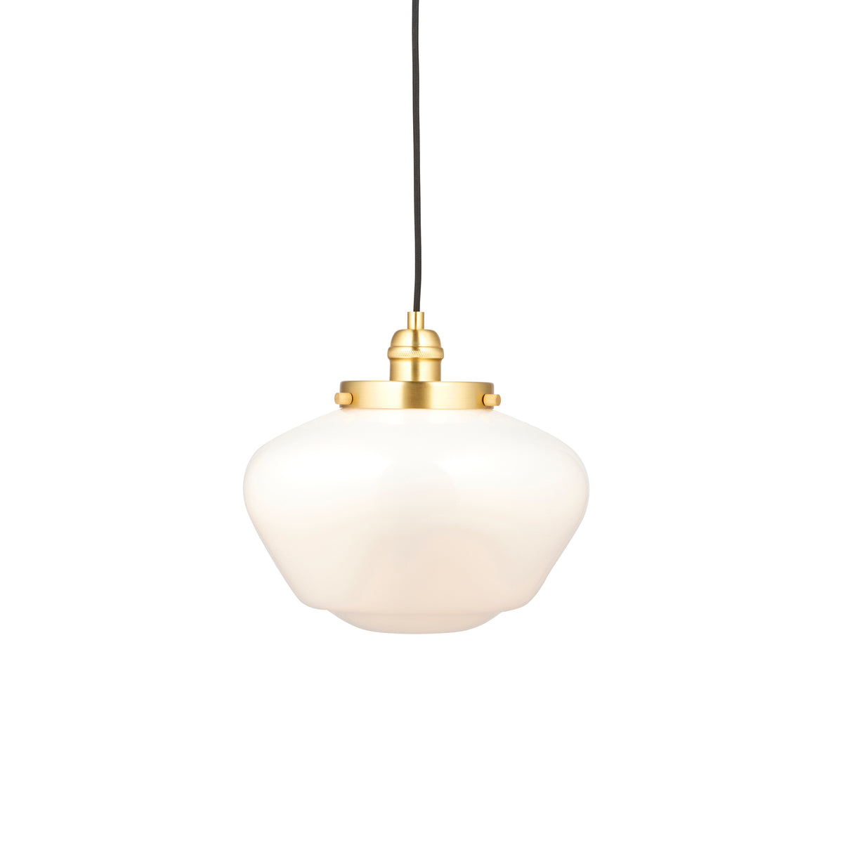 Camberley Ceiling Pendant Light In Brass With Opal Glass Shade 97692
