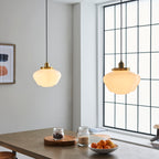 Camberley Ceiling Pendant Light In Brass With Opal Glass Shade 97692