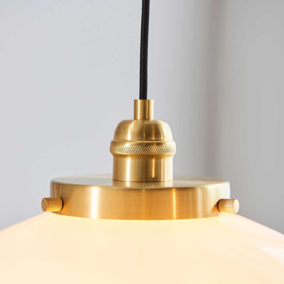 Camberley Ceiling Pendant Light In Brass With Opal Glass Shade 97692
