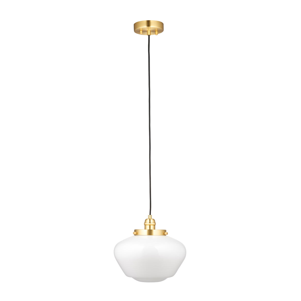 Camberley Ceiling Pendant Light In Brass With Opal Glass Shade 97692