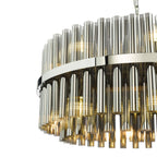 Imani 16 Light Pendant Polished Chrome and Smoked Ribbed Glass IMA1650