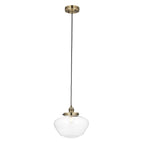 Camberley Ceiling Pendant Light In Antique Brass With Clear Glass Shade 97691