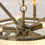 Ridgeton 5 Light Tiered Ceiligng Pendnat In Antique Brass With Frosted Glass 119459