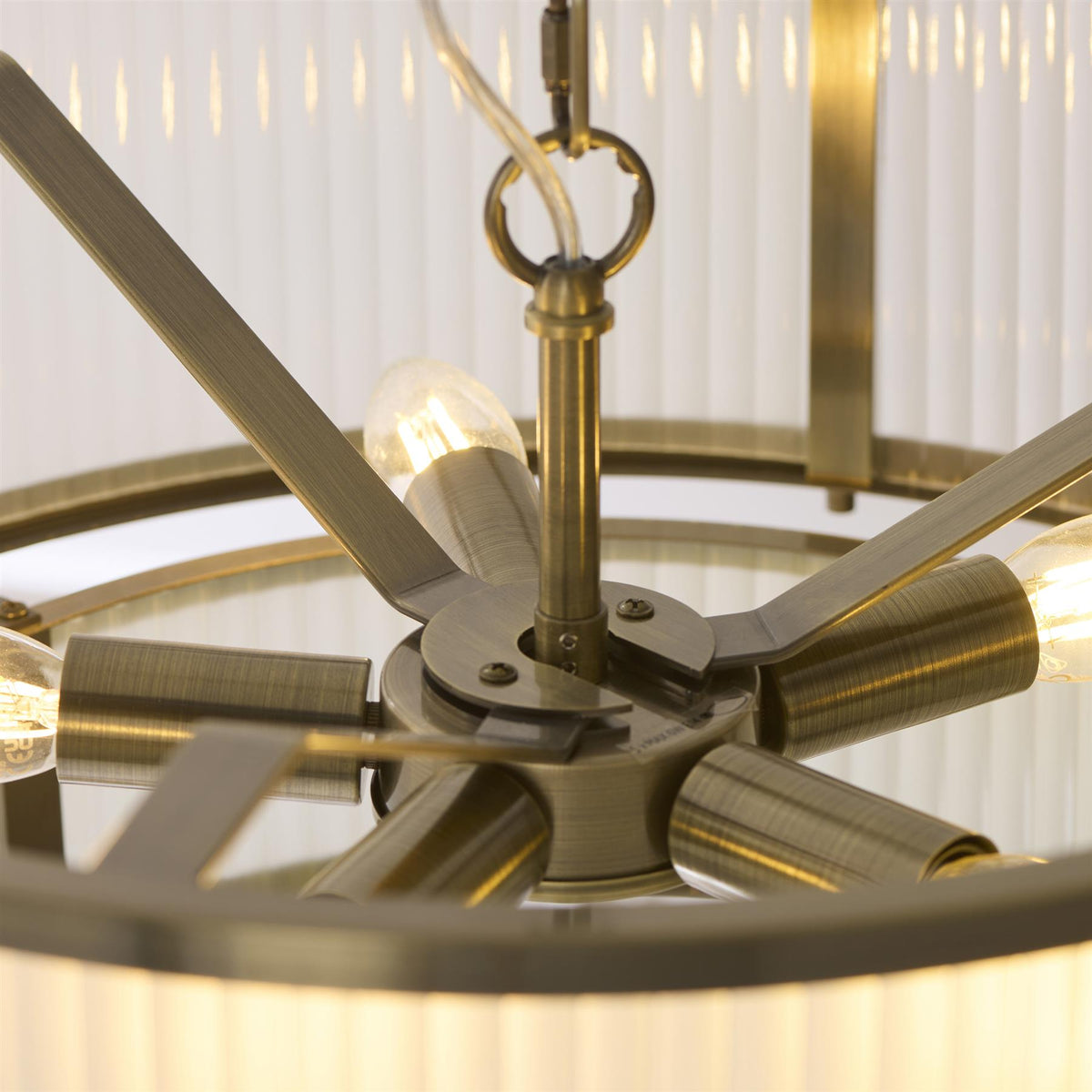 Ridgeton 5 Light Tiered Ceiligng Pendnat In Antique Brass With Frosted Glass 119459