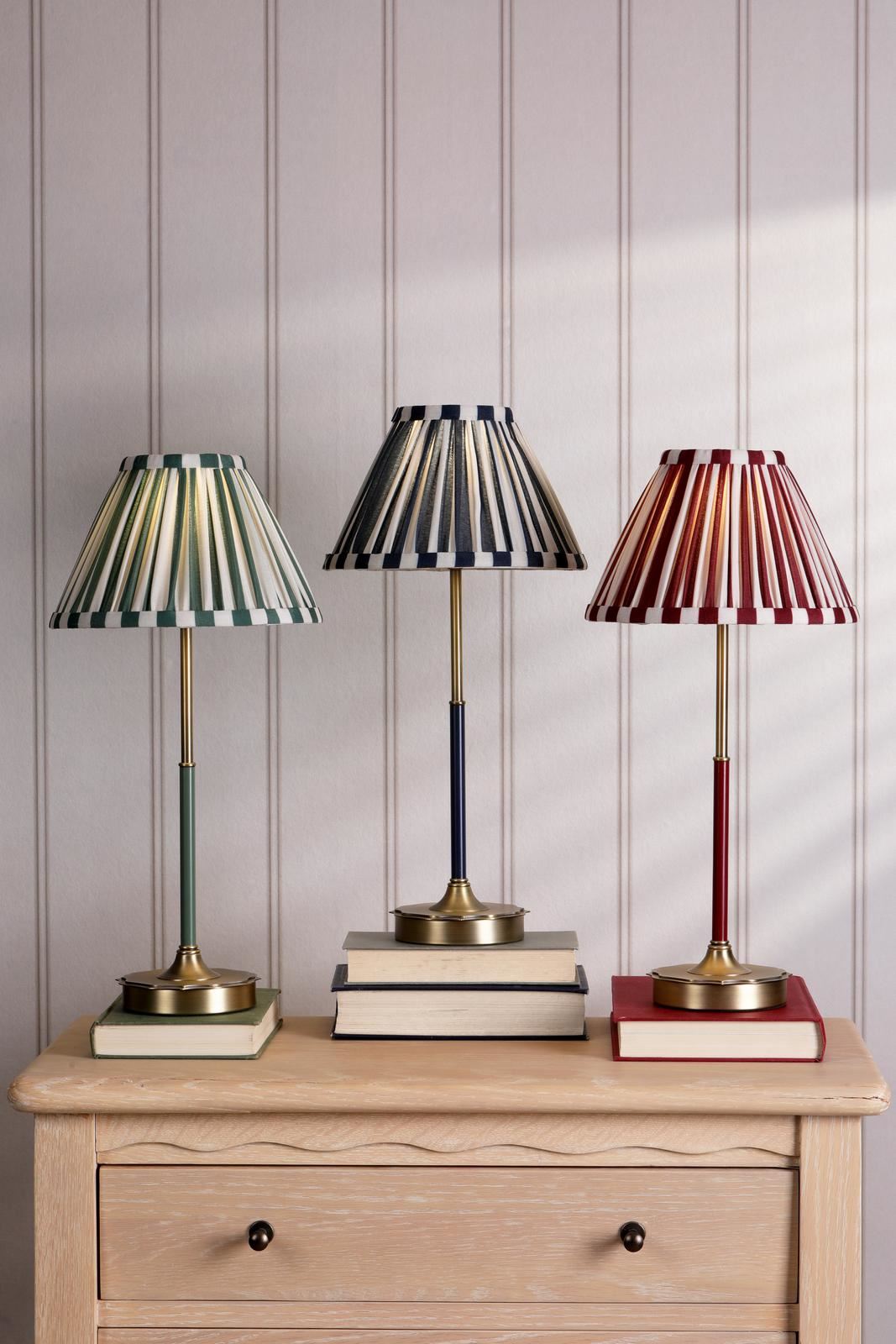 Laura Ashley Denwick Table Lamp Matt Antique Brass and Satin Red With Shade LA3756675-Q