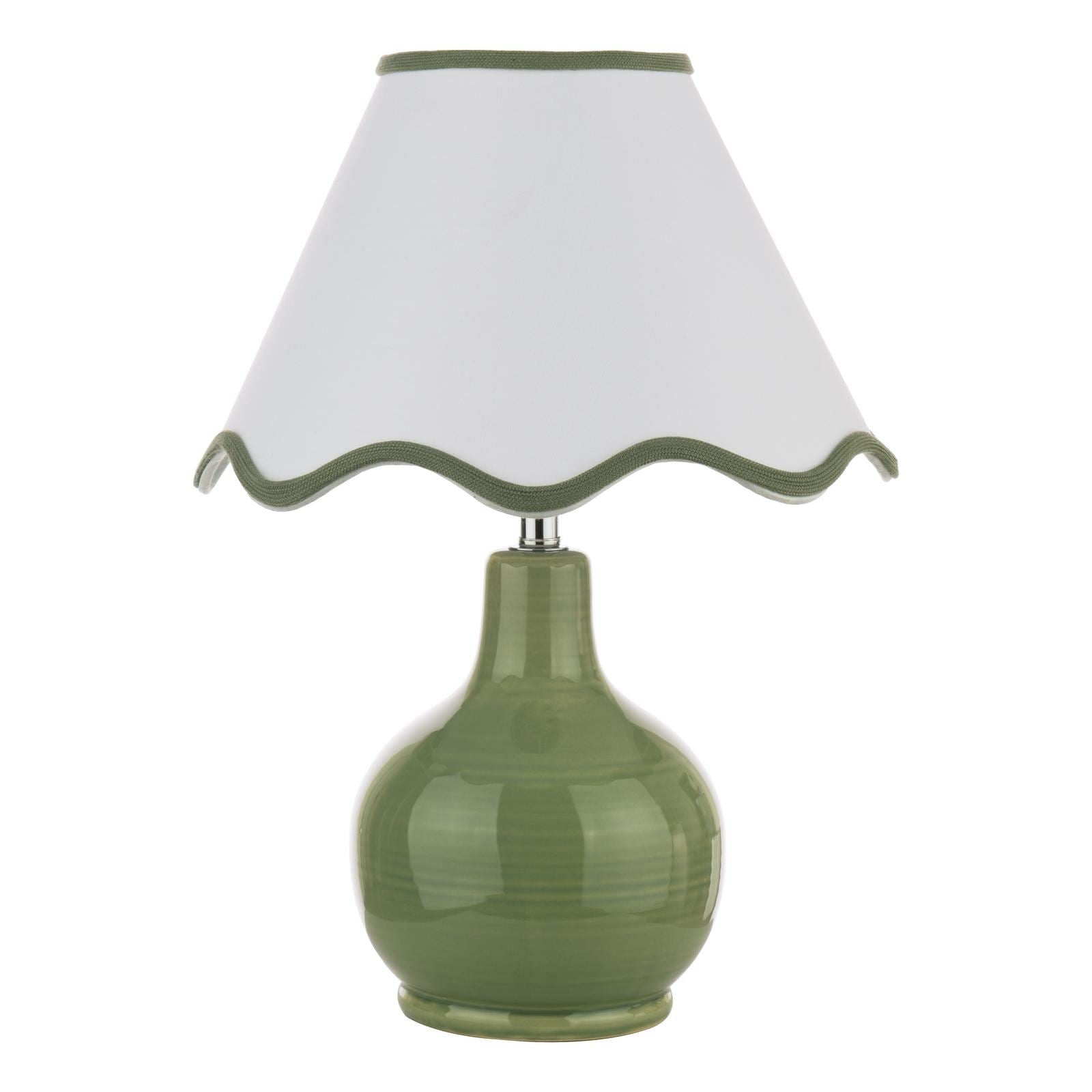 Laura Ashley Bramhope Table Lamp Green Ceramic With Shade LA3756668-Q