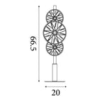 Wagon Wheel 6 Light Table Lamp In Bronze Finish With Amber Glass 88211-6BZ