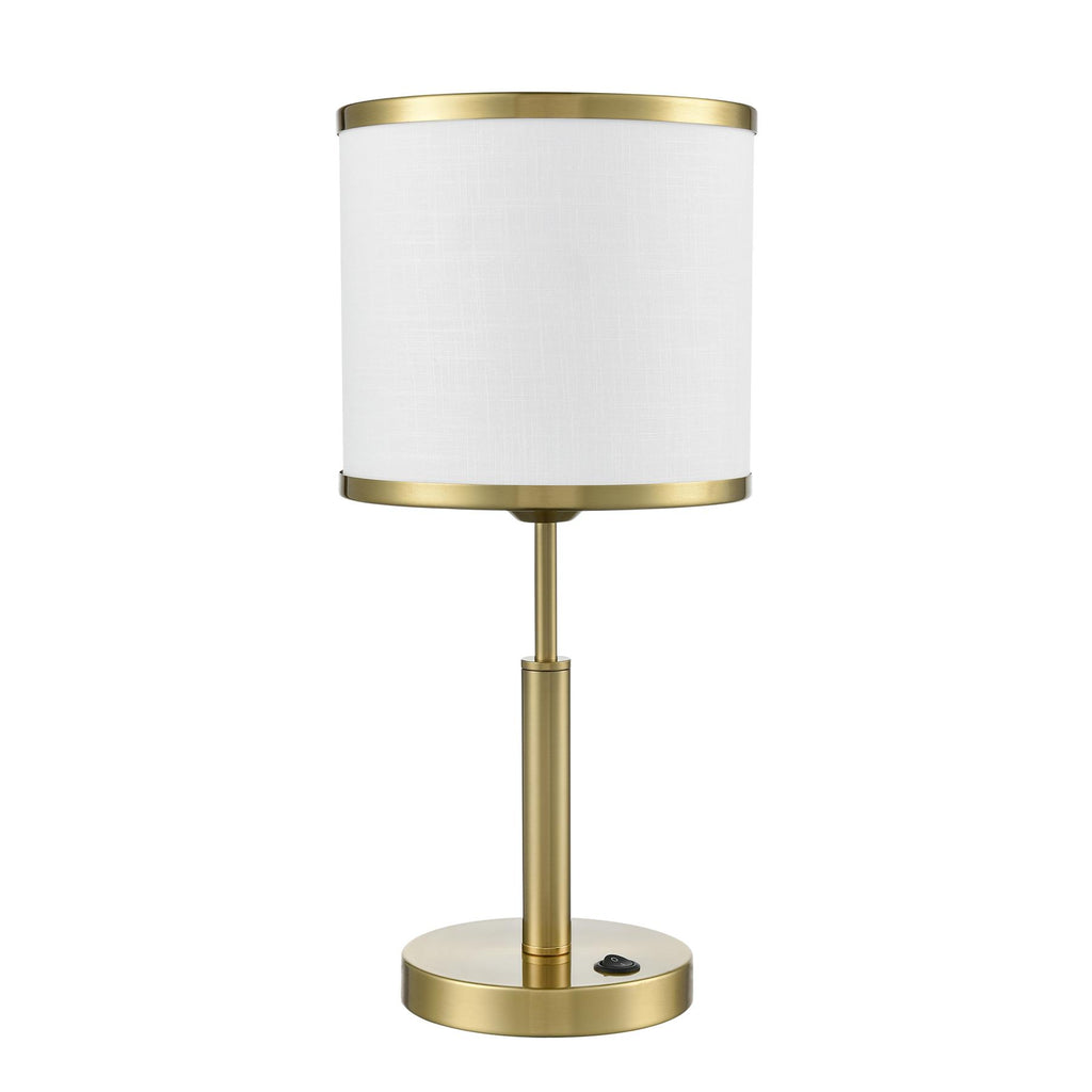 Franklite Polaris Table Lamp In Aged Brass With Fabric Shade TL212