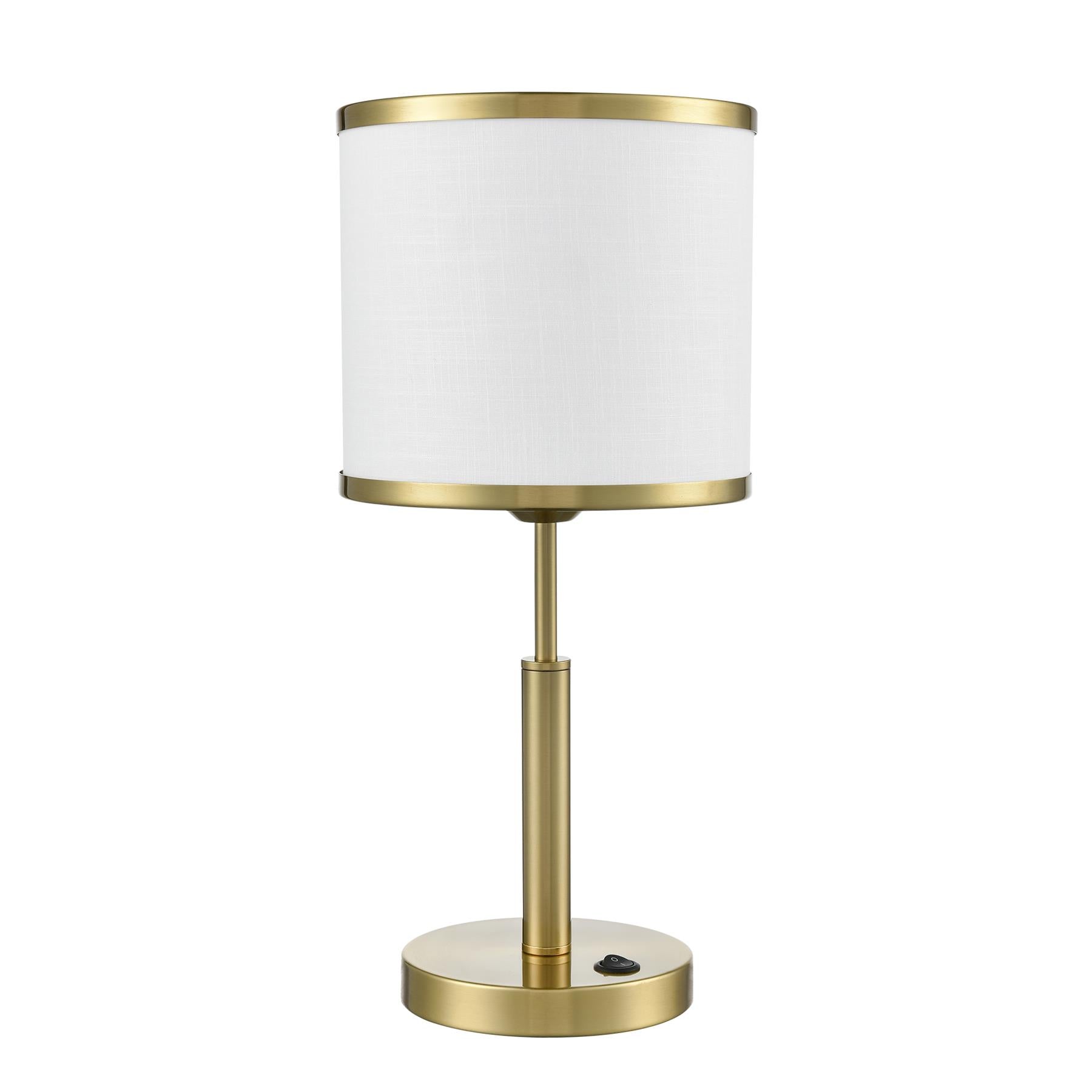 Franklite Polaris Table Lamp In Aged Brass With Fabric Shade TL212