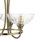 Laura Ashley Wellham 3 Light Semi-Flush Antique Brass and Ribbed Glass LA3756683-Q