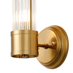 Pillar 1 Light Bathroom Wall Light In Gold And Clear Glass Rods IP44 E14