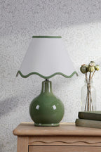 Laura Ashley Bramhope Table Lamp Green Ceramic With Shade LA3756668-Q