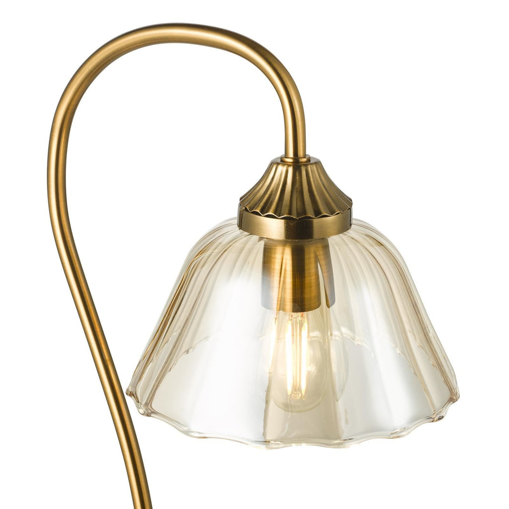 Erika Table Lamp Antique Bronze and Amber Glass ERI4263
