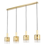 Savannah 4 Light Bar Pendant Satin Gold and Gold Ombre Glass SAV0435