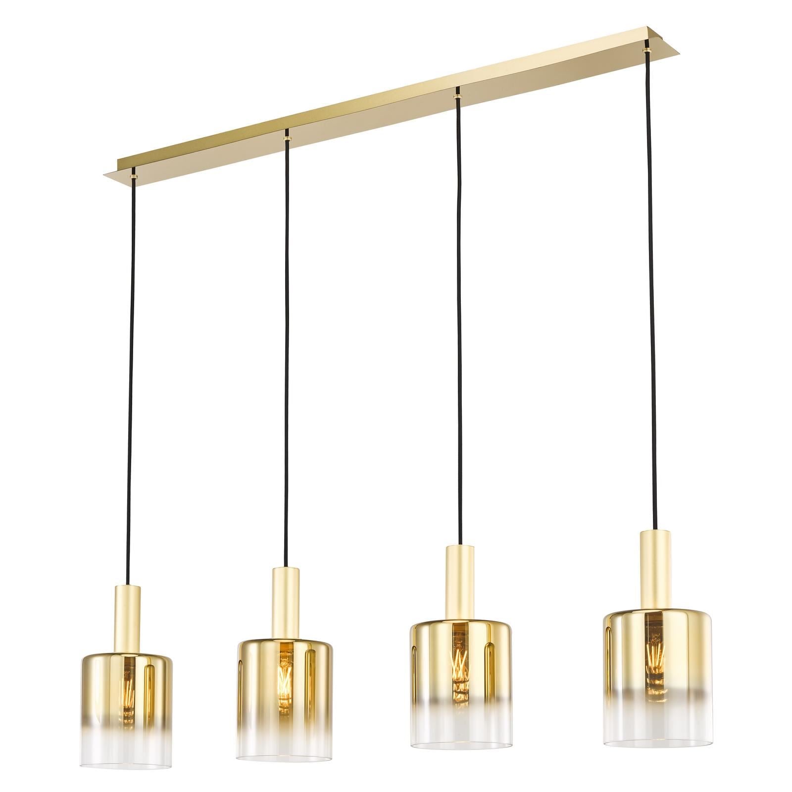Savannah 4 Light Bar Pendant Satin Gold and Gold Ombre Glass SAV0435