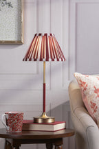 Laura Ashley Denwick Table Lamp Matt Antique Brass and Satin Red With Shade LA3756675-Q
