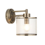 Ridgeton Single Wall Light In Antique Brass With Ribbed Glass 120144