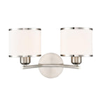 Franklite Sirius 2 Light Wall Light In Satin Nickel With Off White Shade FL2495-2