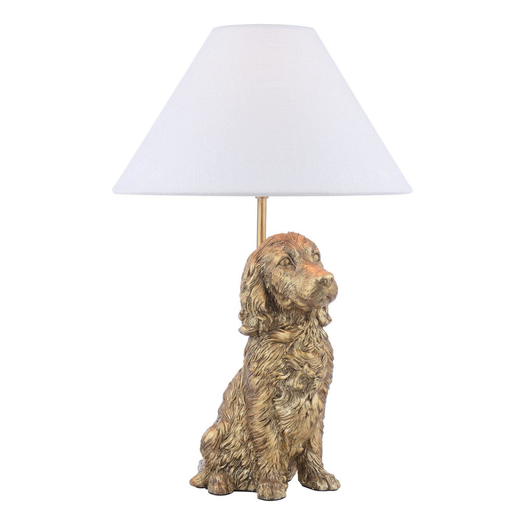 Laura Ashley Cocker Spaniel Table Lamp Antique Gold With Shade LA3756664-Q