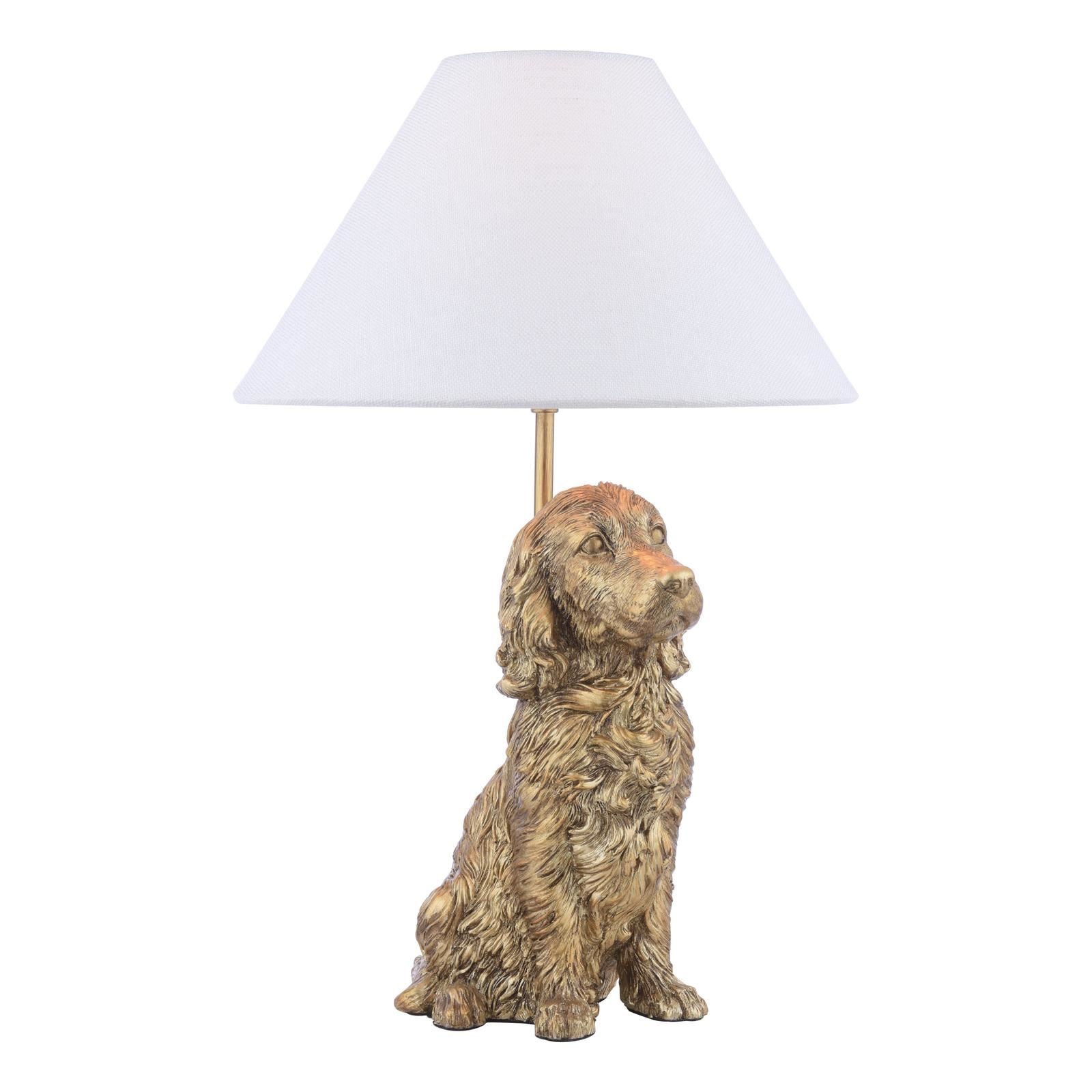 Laura Ashley Cocker Spaniel Table Lamp Antique Gold With Shade LA3756664-Q