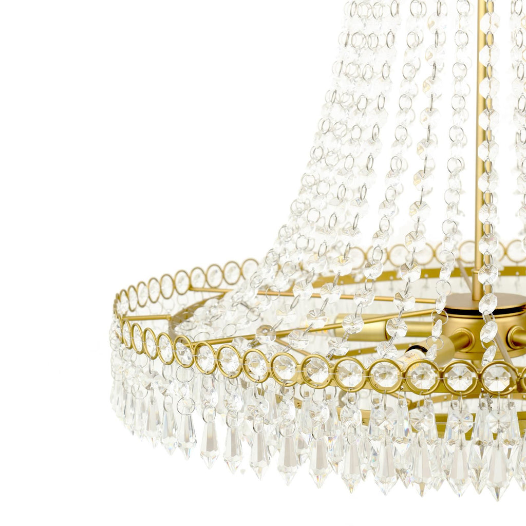 Enid 5 Light Grande Chandelier Glass and Matt Antique Brass LA3756711-Q