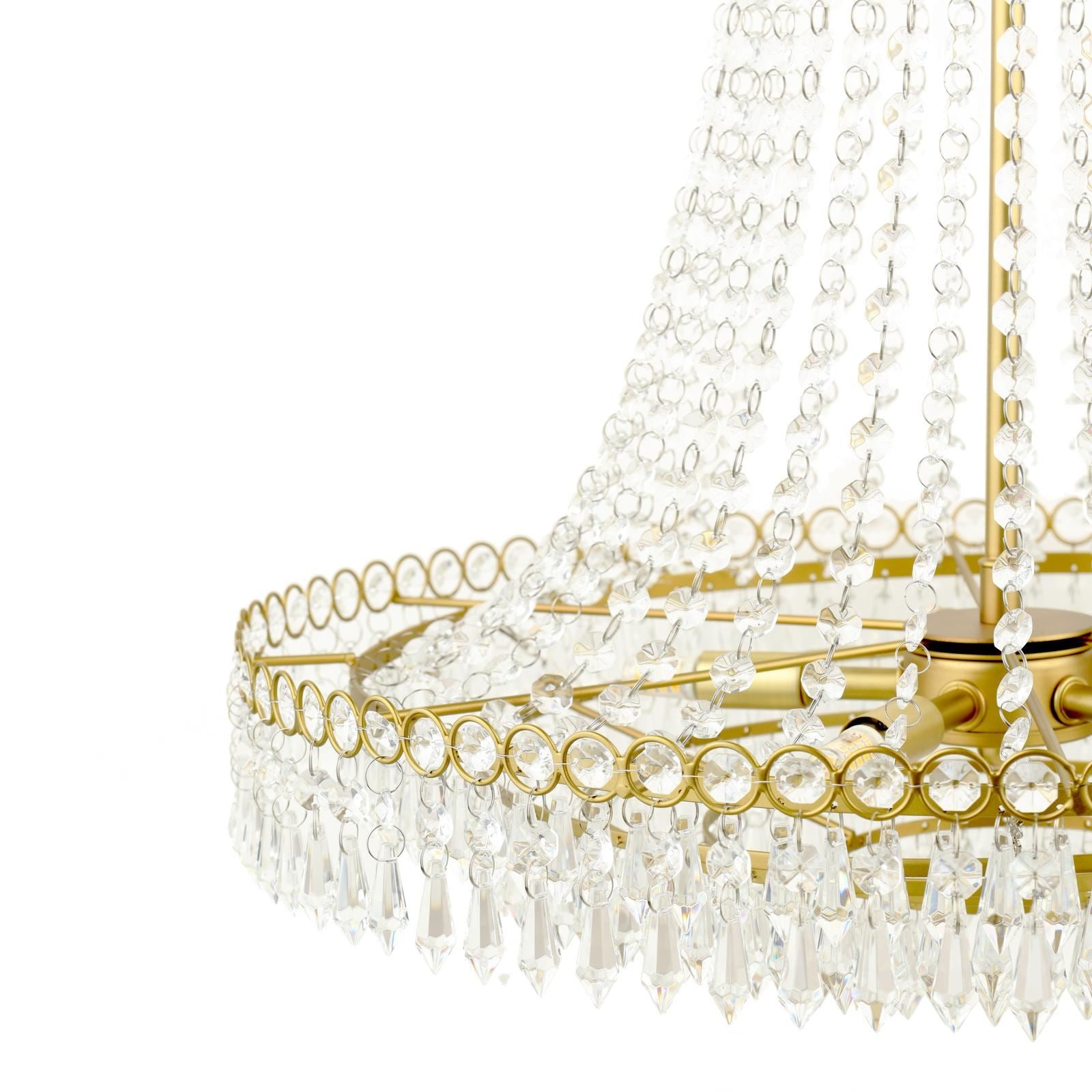 Enid 5 Light Grande Chandelier Glass and Matt Antique Brass LA3756711-Q