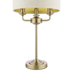 Laura Ashley Sorrento 3 Light Table Lamp Matt Antique Brass With Natural Shade LA3756754-Q