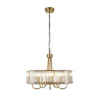 Visconti 5 Light Ceiling Pendant Light In Antique Brass Finish With Clear Glass 119610
