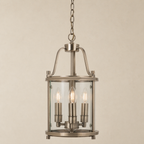 Ashley Traditional 3 Light Round Hall Ceiling Lantern, Antique Brass