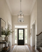 Ashley Traditional 3 Light Round Hall Ceiling Lantern, Polished Chrome