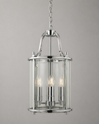 Ashley Traditional 4 Light Round Hall Ceiling Lantern, Polished Chrome
