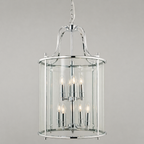 Ashley Traditional 8 Light Large Round Hall Ceiling Lantern, Polished Chrome