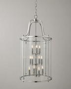 Ashley Traditional 12 Light Round Hall Ceiling Lantern, Polished Chrome