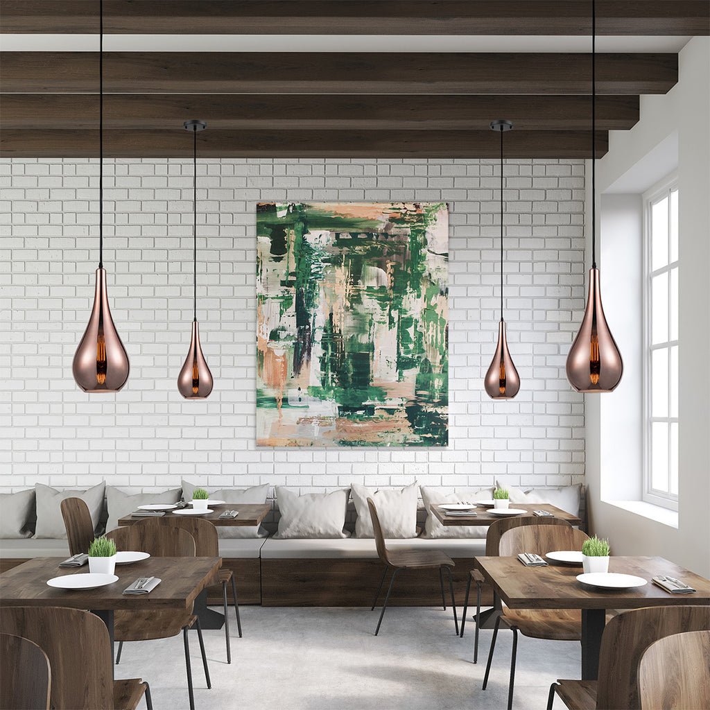 Droplet Modern Ceiling Pendant Light With Copper Glass PCH189