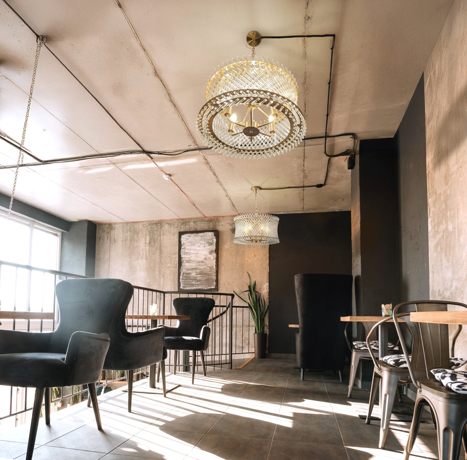Franklite Ethereal 6 Light Ceiling Pendant With Angled Glass Rods In Aged Brass Finish FL2511-6