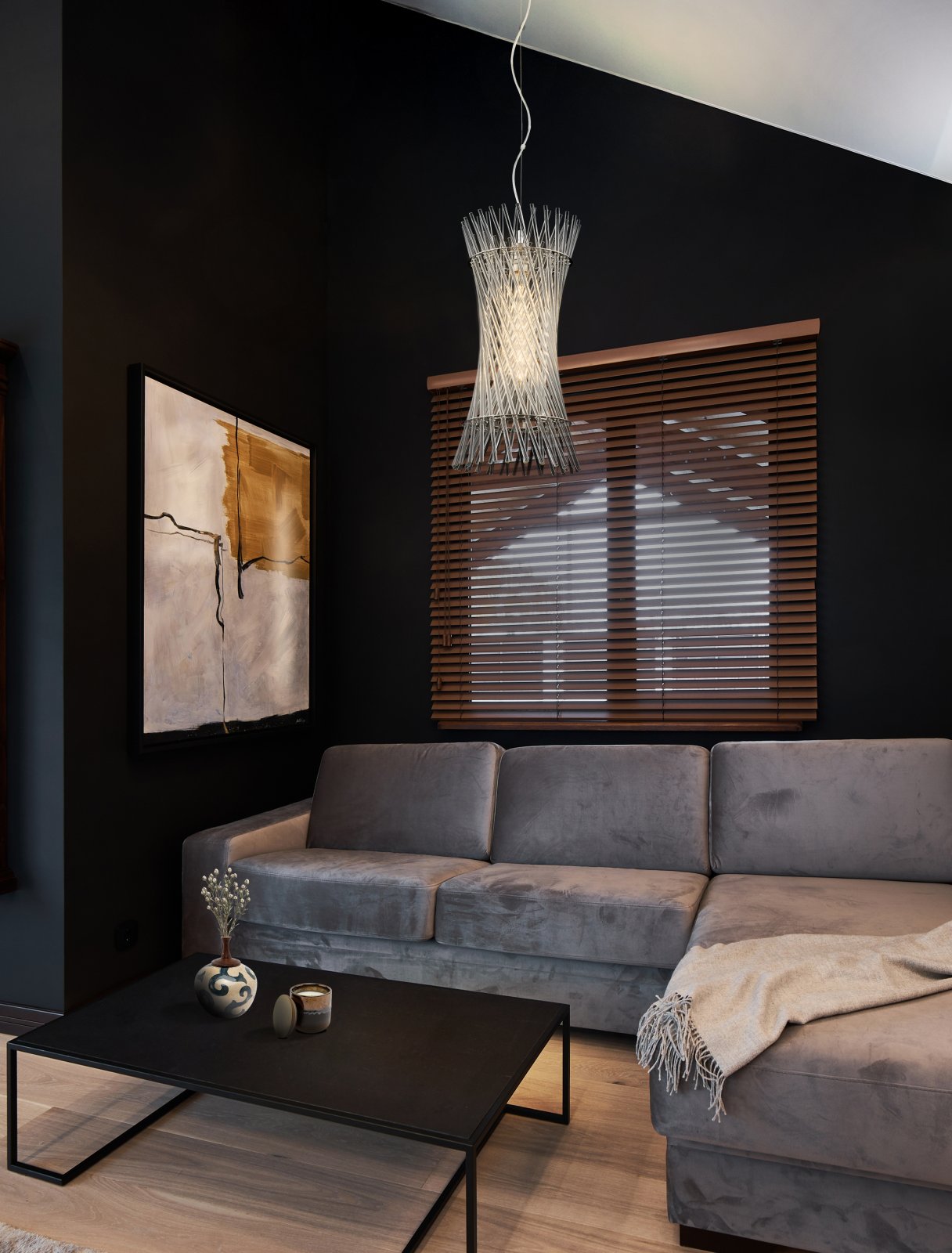 Franklite Ethereal Single Ceiling Pendant With Angled Glass Rods In Chrome Finish PCH477