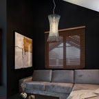 Franklite Ethereal Single Ceiling Pendant With Angled Glass Rods In Chrome Finish PCH477
