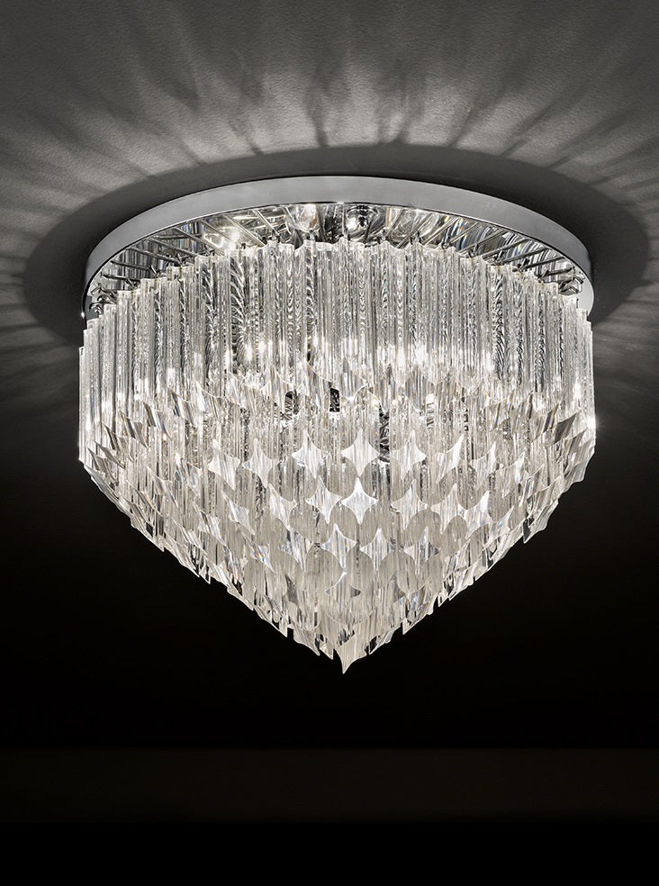 6 Light Crystal Flush Ceiling Lamp - F2268/6