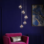 Federico 5 Light Cluster Ceiling Pendant Light In Polished Chrome With Clear Glass FED0550-12