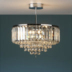 Vienna 3 Light Semi Flush Chandelier In Polished Chrome Finish And Crystal Glass LA3437217-Q