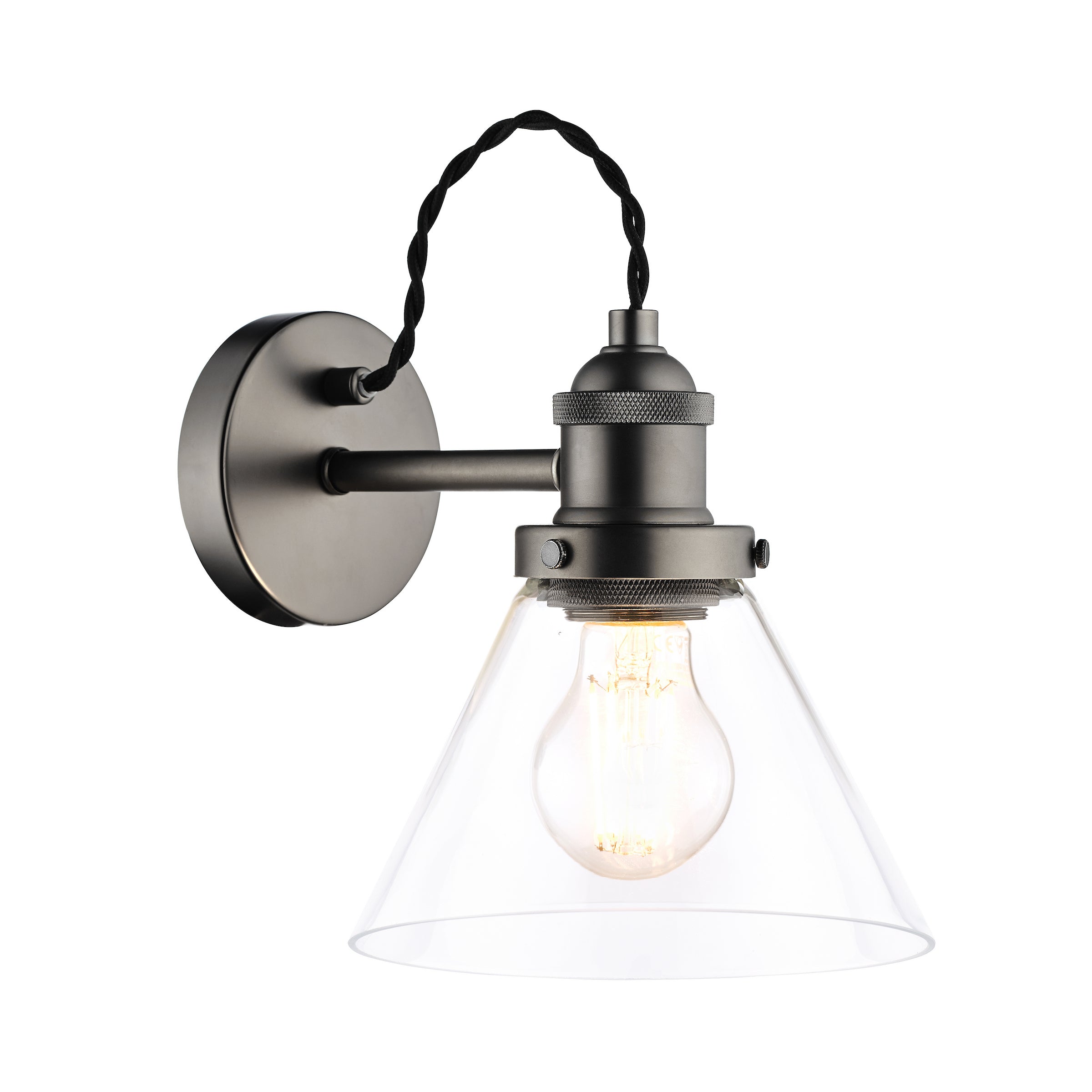 Isaac Vintage 1 Light Wall Light In Industrial Nickel Finish LA3742277-Q