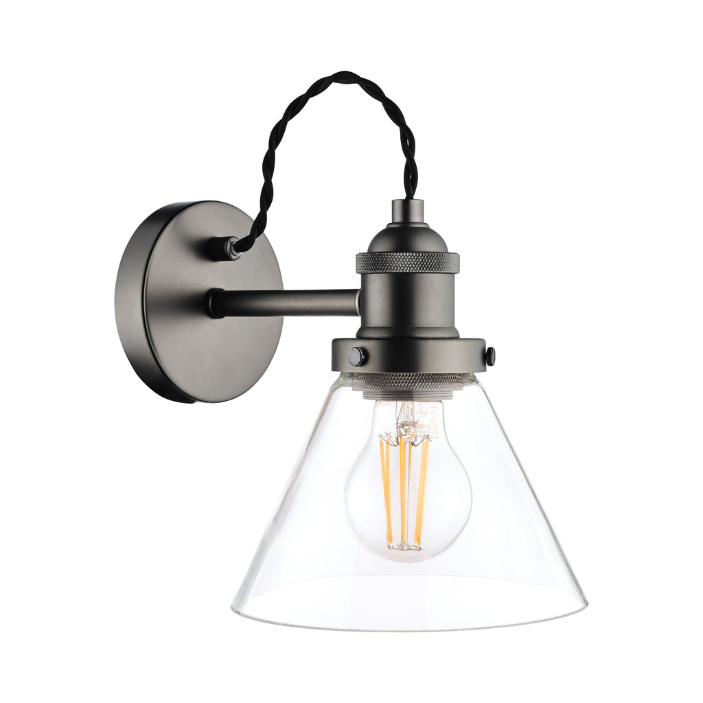Isaac Vintage 1 Light Wall Light In Industrial Nickel Finish LA3742277-Q