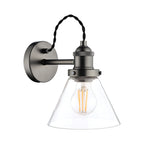 Isaac Vintage 1 Light Wall Light In Industrial Nickel Finish LA3742277-Q