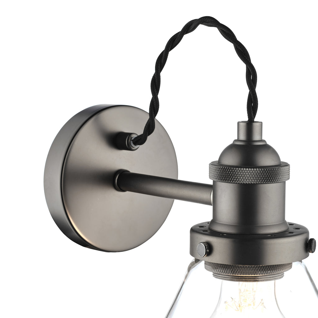 Isaac Vintage 1 Light Wall Light In Industrial Nickel Finish LA3742277-Q