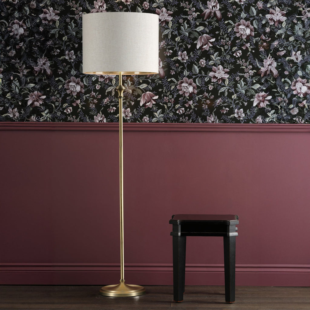 Laura Ashley Highgrove Floor Lamp Antique Brass With Shade LA3756322-Q