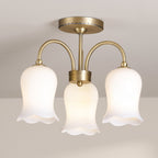 Laura Ashley Lidsell 3 Light Semi-Flush Matt Antique Brass and Opal Glass LA3756648-Q